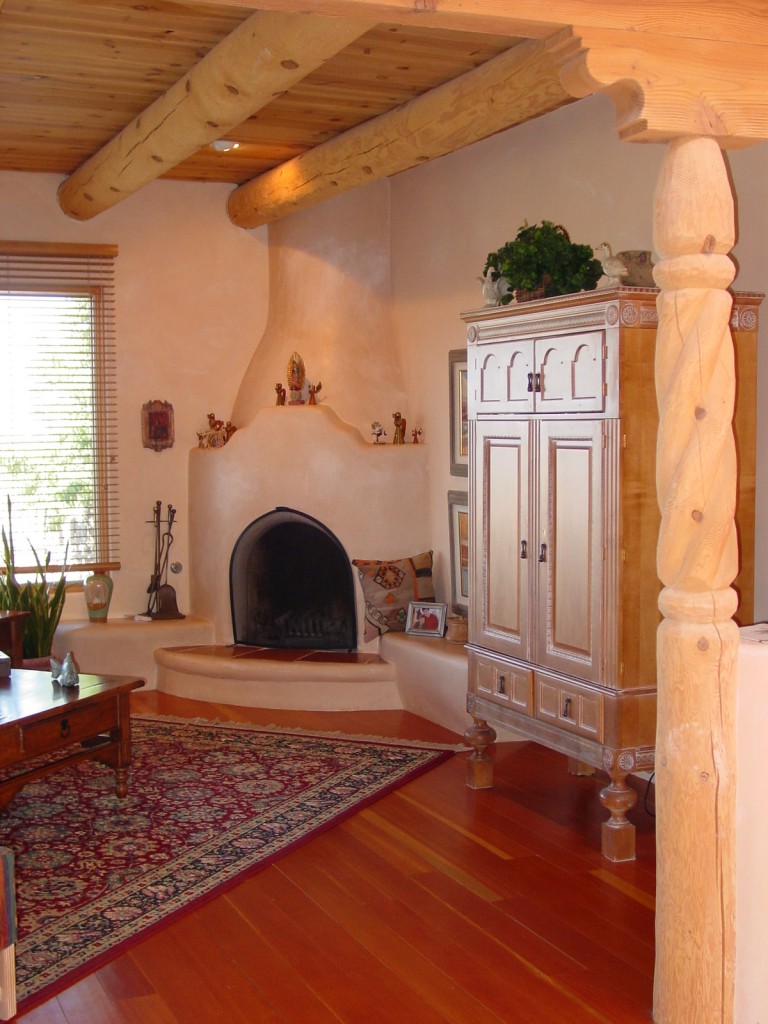Santa Fe style kiva fireplace